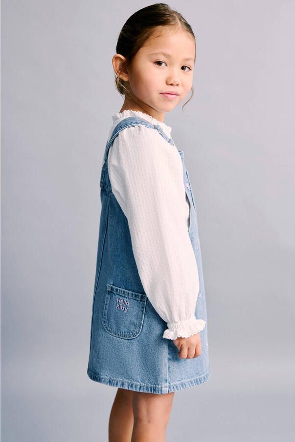 Mango Kids Hello Kitty denim spijkerjurk medium blue denim - Foto 2