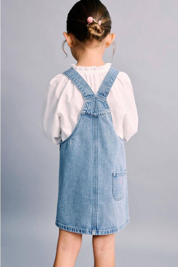 Mango Kids Hello Kitty denim spijkerjurk medium blue denim