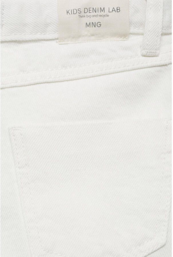 Mango Kids high waist wide leg jeans wit Meisjes Katoen Effen 152
