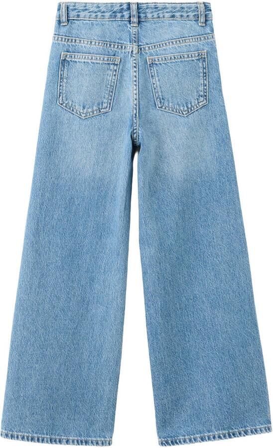 Mango Kids high wide leg jeans met strass-steentjes blauw - Foto 3