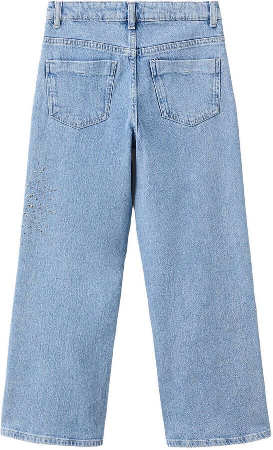 Mango Kids high waist barrel jeans light blue denim - Foto 3