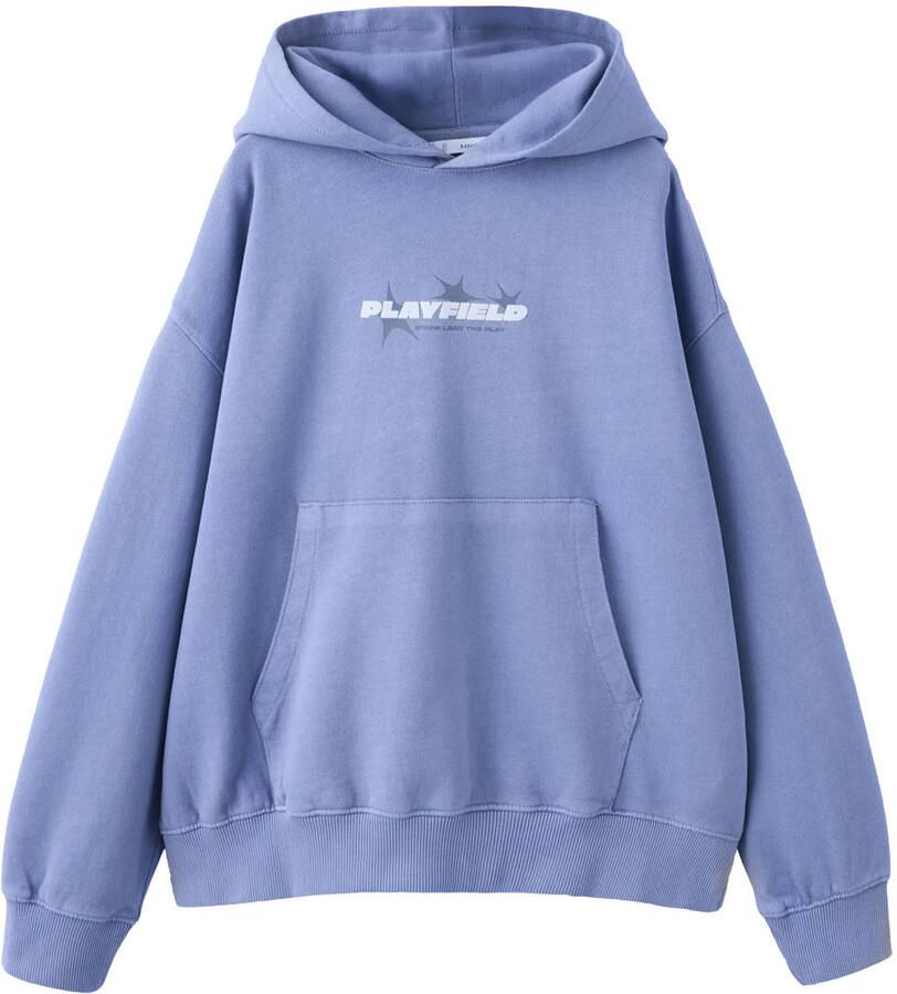 Mango Kids hoodie met backprint blauw
