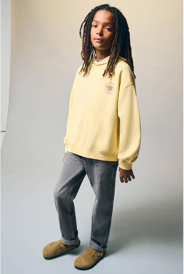 Mango Kids hoodie met backprint geel - Foto 2