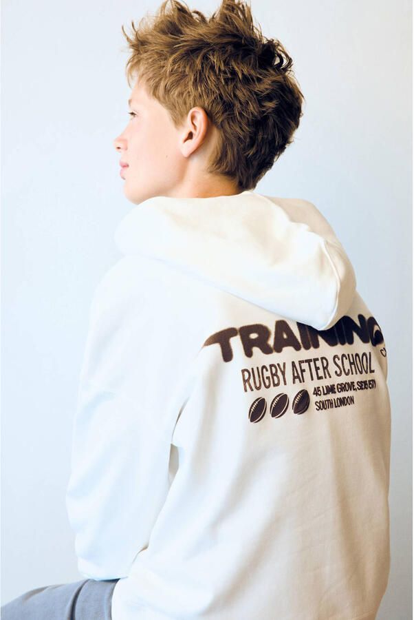 Mango Kids hoodie met backprint wit - Foto 3