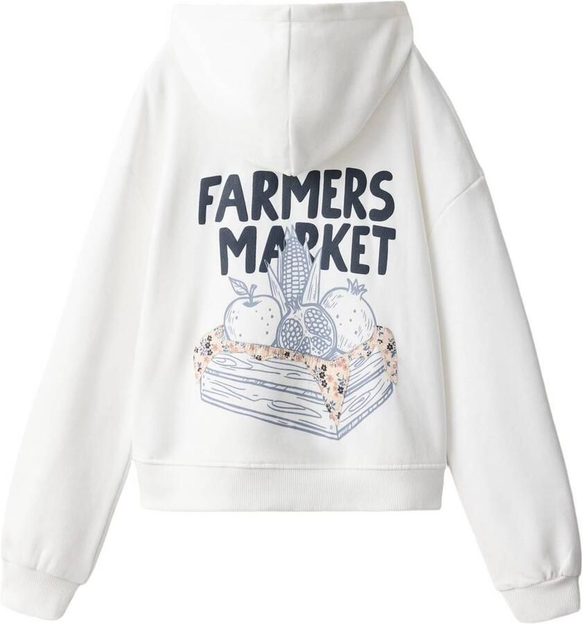 Mango Kids hoodie met backprint wit Sweater Backprint - Foto 2
