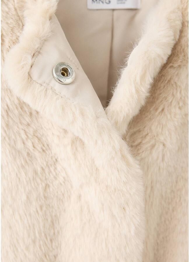 Mango Kids imitatiebont gilet beige Meisjes Polyester Ronde hals Effen - Foto 2