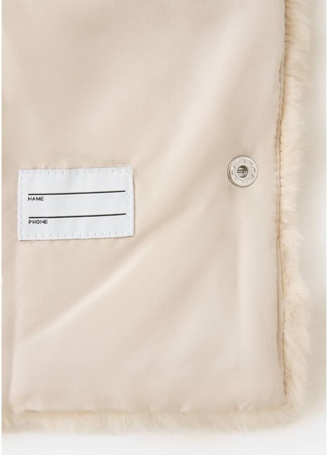 Mango Kids imitatiebont gilet beige Meisjes Polyester Ronde hals Effen - Foto 3