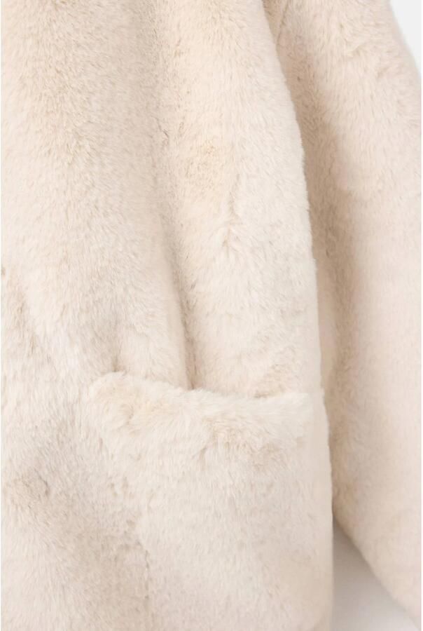 Mango Kids imitatiebont winterjas beige - Foto 2