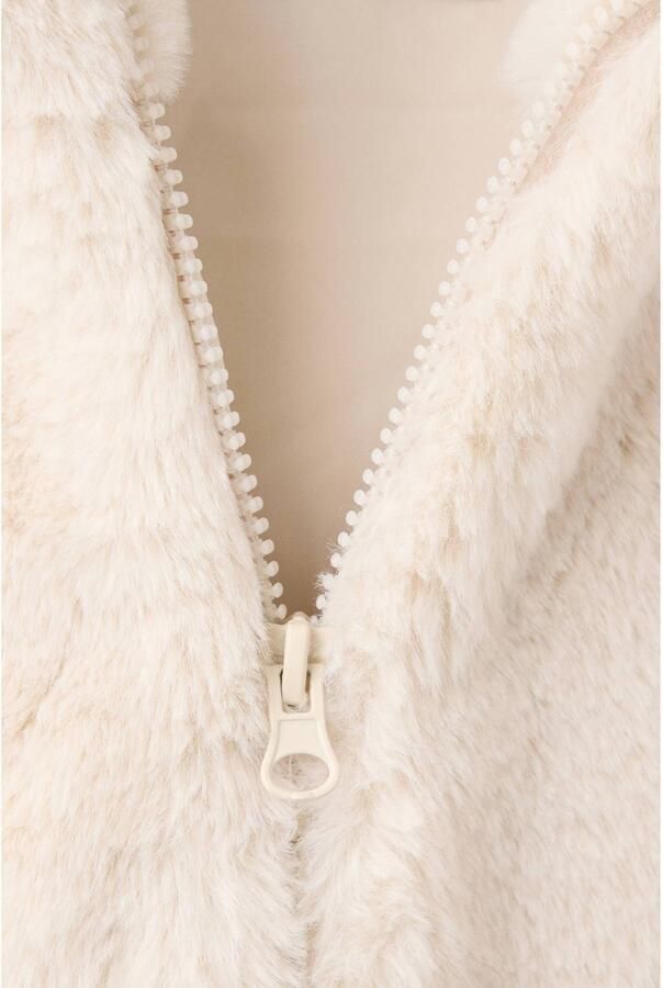 Mango Kids imitatiebont winterjas beige - Foto 3