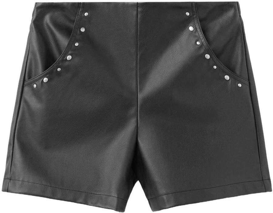 Mango Kids imitatieleren casual short met studs