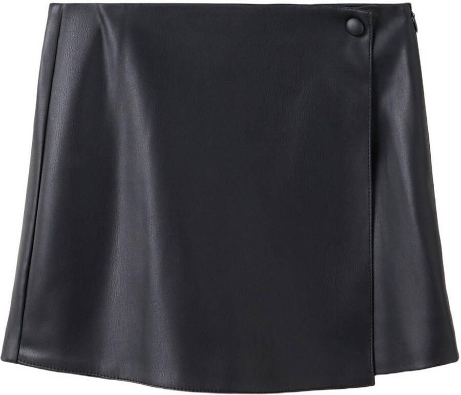 Mango Kids imitatieleren skort zwart