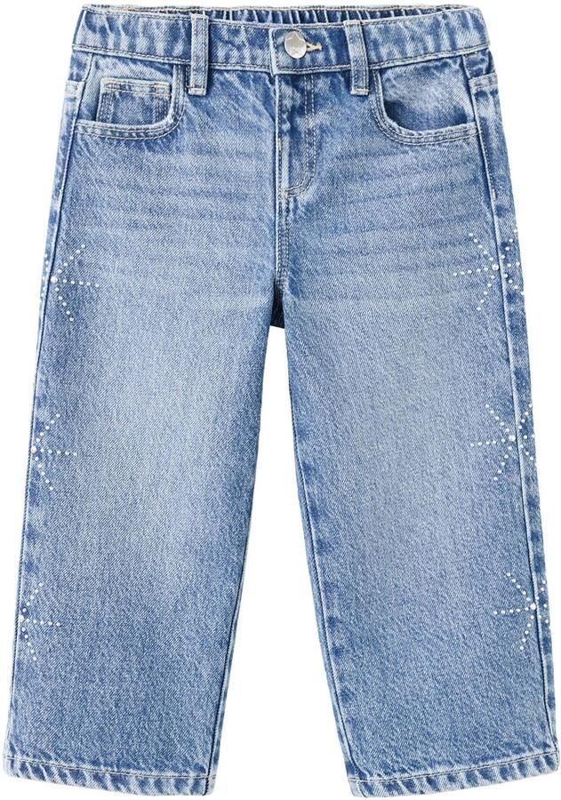 Mango Kids jeans met strass-steentjes middelblauw