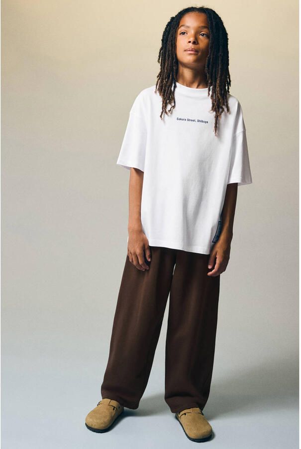 Mango Kids joggingbroek donkerbruin