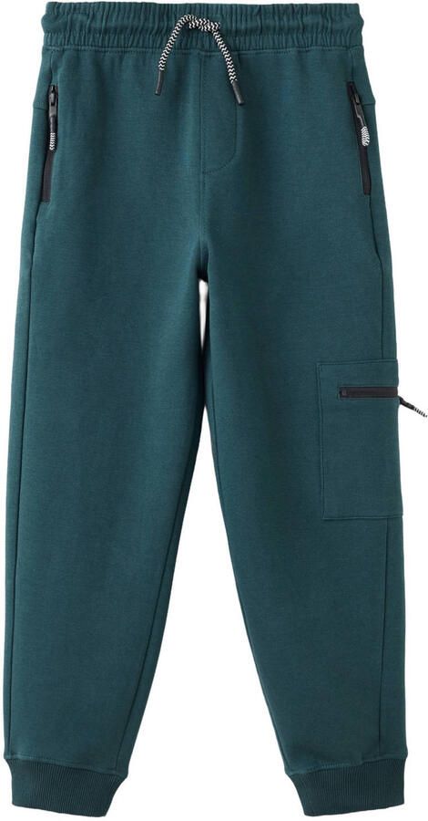 Mango Kids joggingbroek donkergrenen