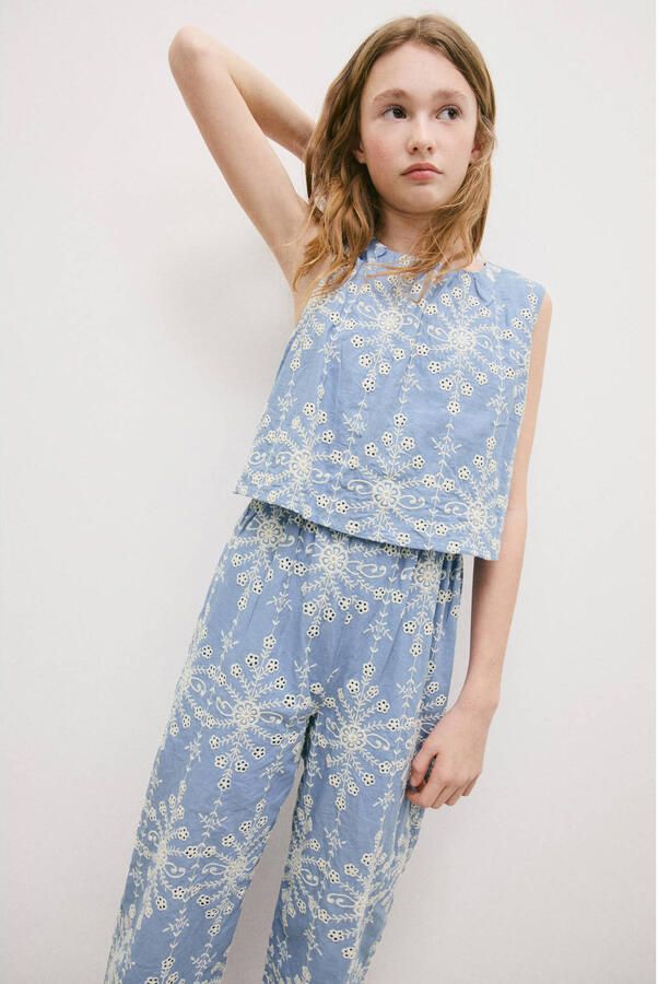 Mango Kids jumpsuit blauw