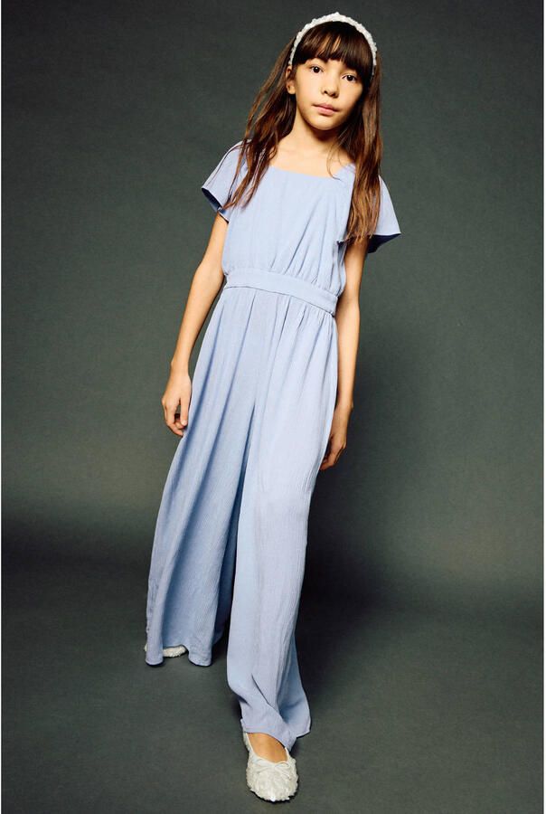 Mango Kids jumpsuit lichtblauw
