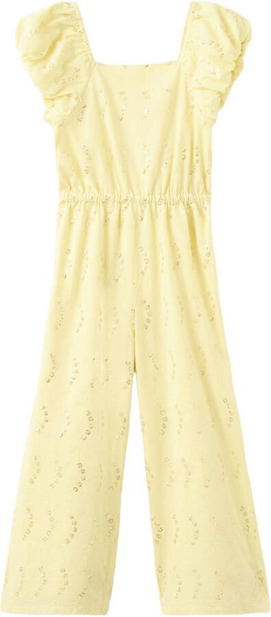 Mango Kids jumpsuit lichtgeel