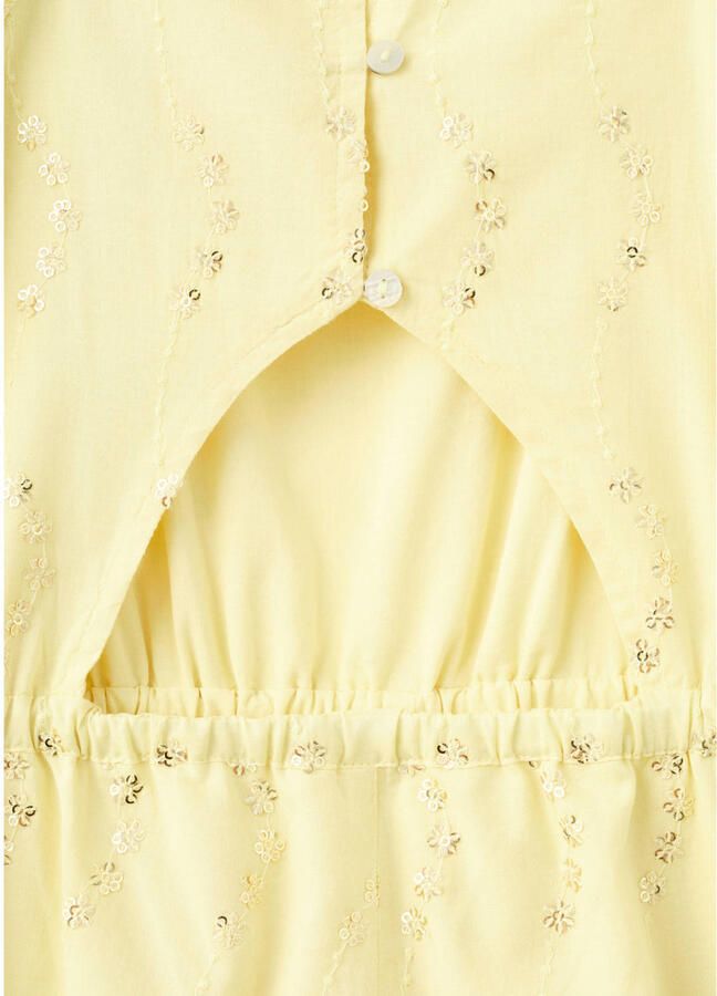 Mango Kids jumpsuit lichtgeel - Foto 3