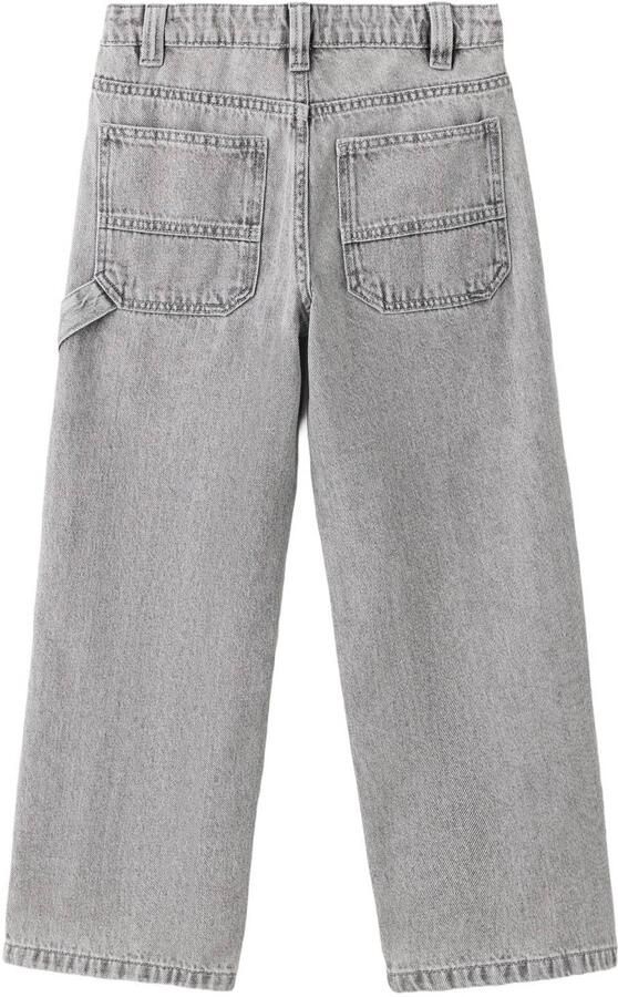 Mango Kids junior wide leg jeans grijs Jongens Katoen Effen - Foto 3
