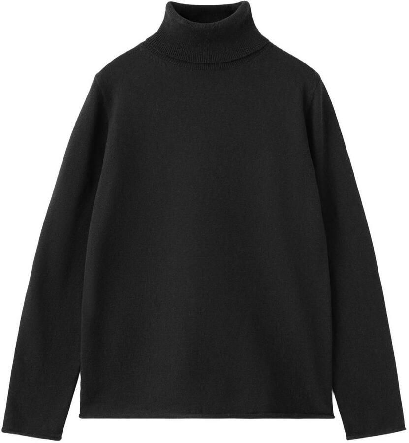 Mango Kids katoenen coltrui zwart Effen