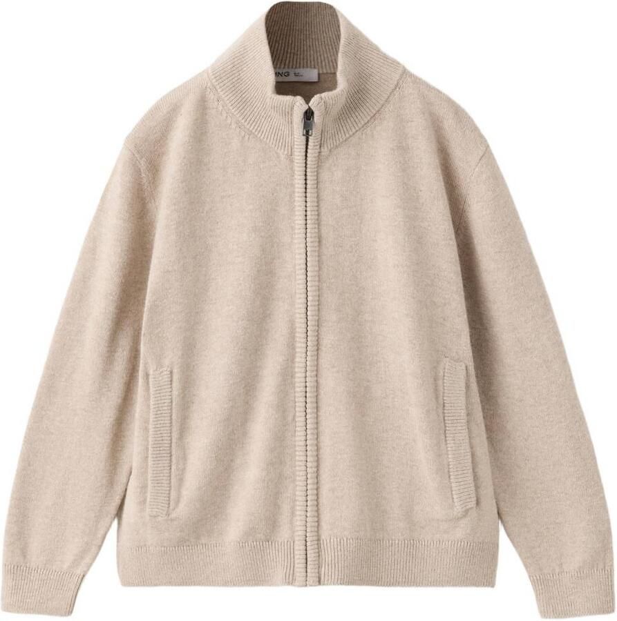 Mango Kids katoenen gebreid vest beige