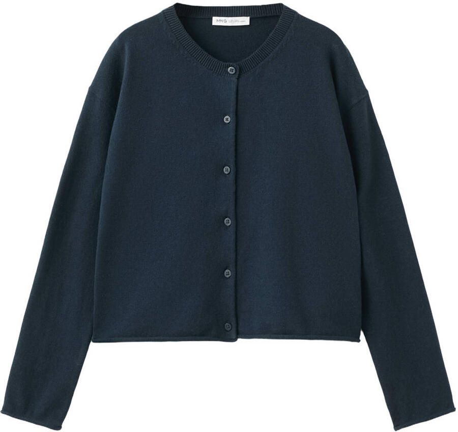 Mango Kids katoenen gebreid vest marineblauw