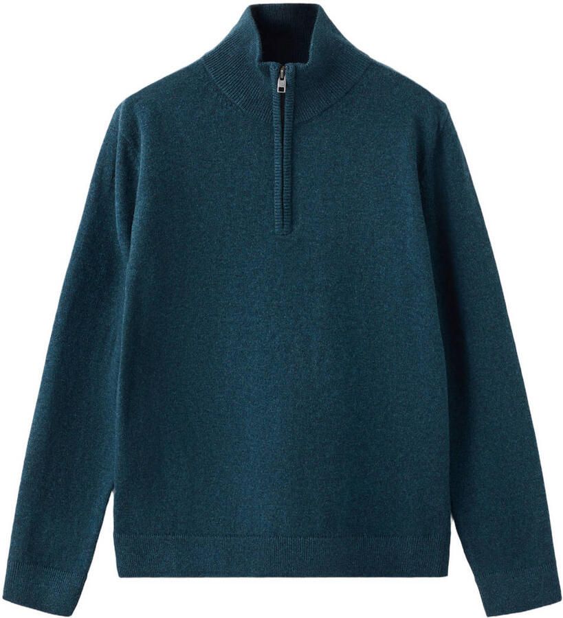 Mango Kids katoenen gebreide schipperstrui donkerblauw