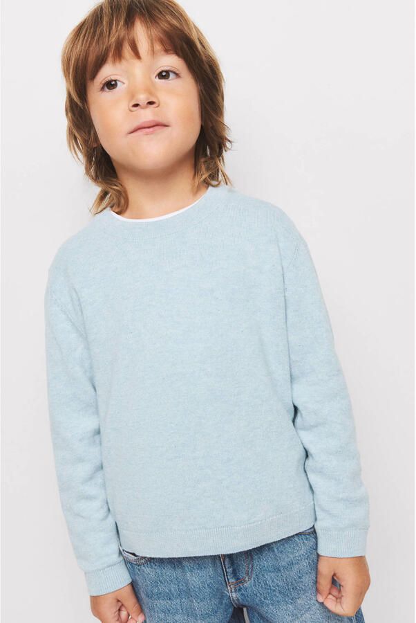 Mango Kids katoenen gebreide trui lichtblauw