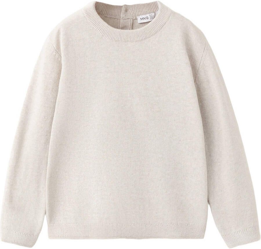 Mango Kids katoenen gebreide trui zand