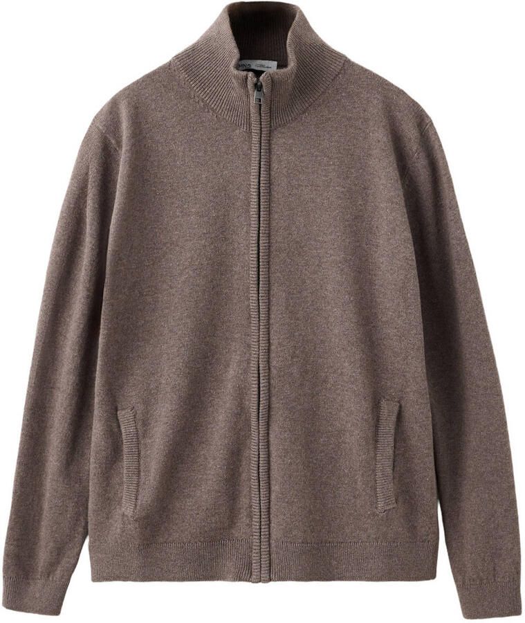 Mango Kids katoenen gebreide vest bruin
