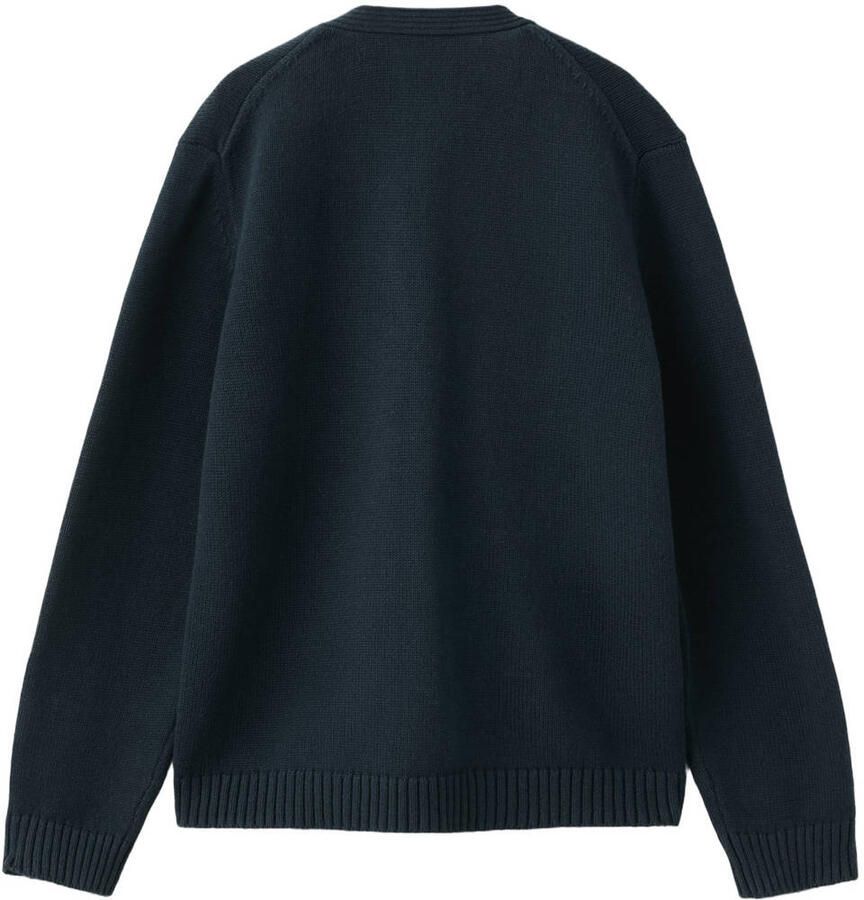 Mango Kids katoenen gebreide vest marineblauw
