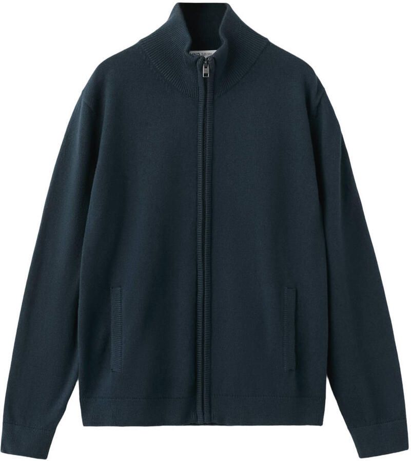 Mango Kids katoenen gebreide vest marineblauw