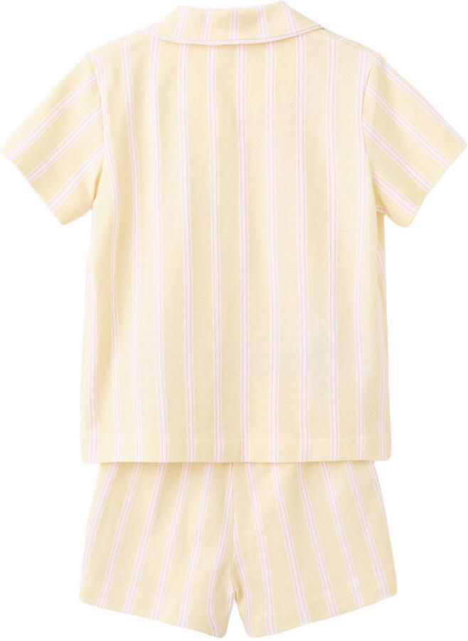 Mango Kids katoenen gestreepte shortama lichtgeel - Foto 2