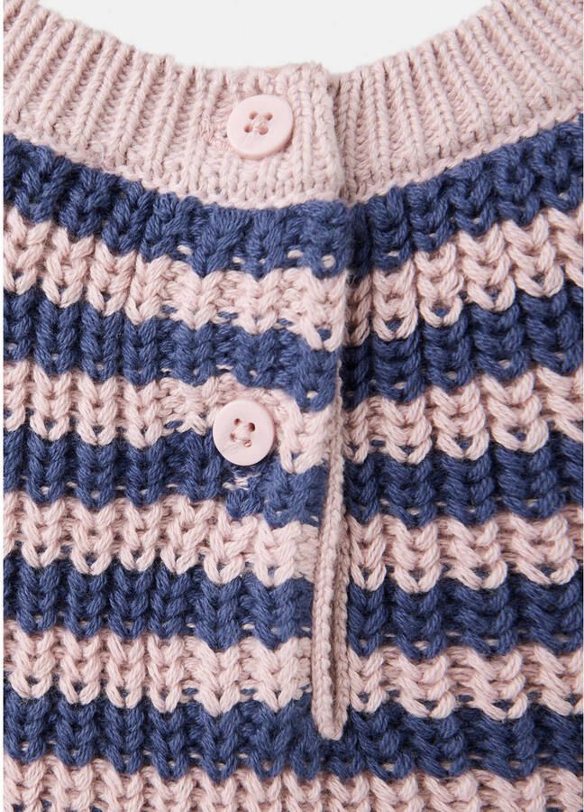 Mango Kids katoenen gestreepte spencer roze paars - Foto 2