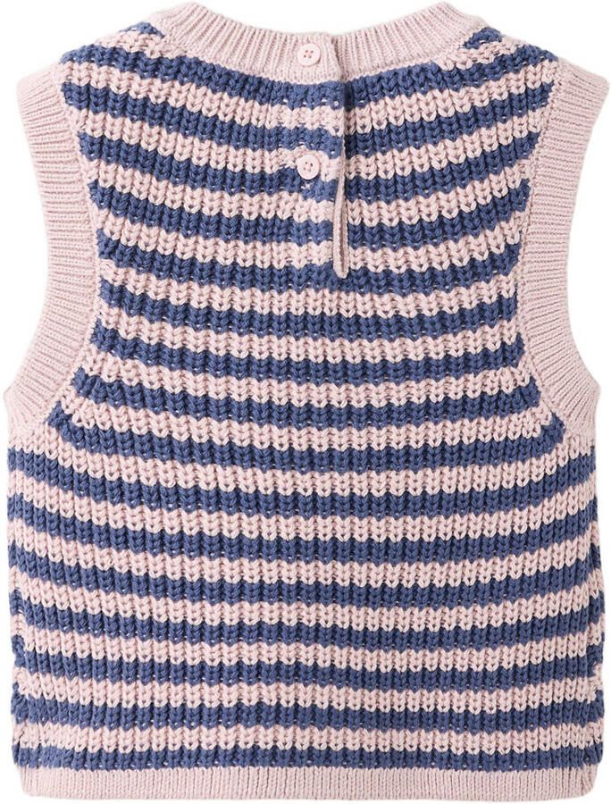 Mango Kids katoenen gestreepte spencer roze paars