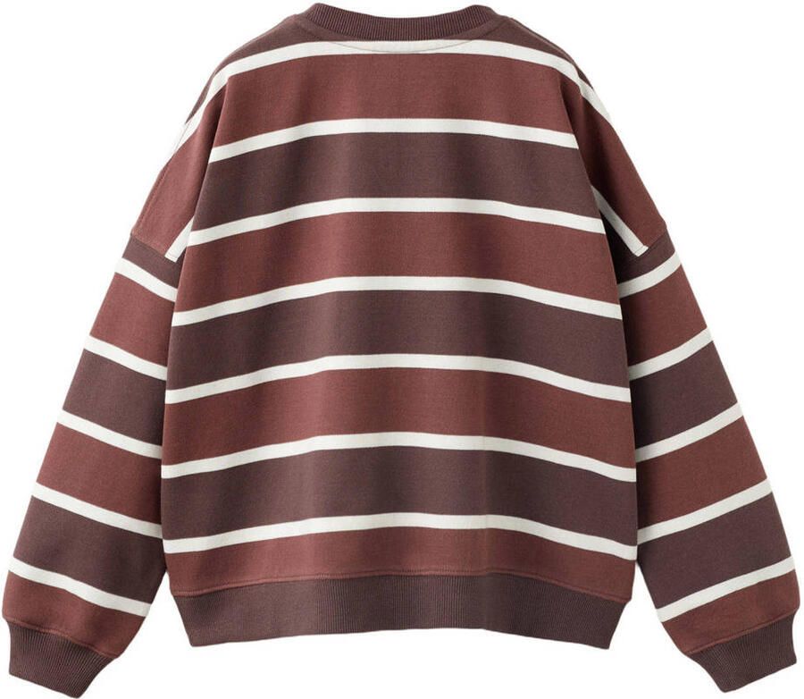 Mango Kids katoenen gestreepte sweater bruin - Foto 2