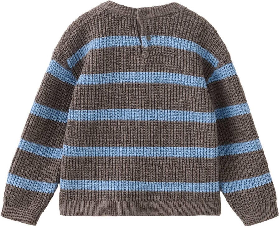 Mango Kids katoenen gestreepte trui bruin