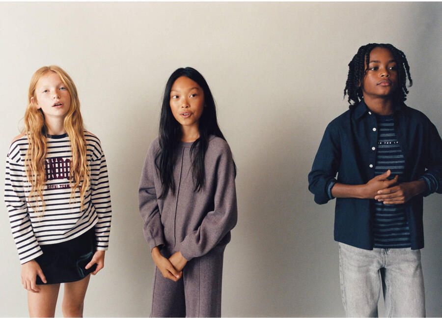 Mango Kids katoenen oversized gebreide trui paars - Foto 2