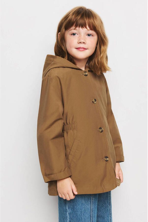 Mango Kids katoenen parka bruin