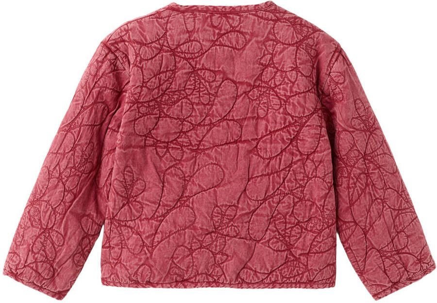 Mango Kids katoenen quilted jas met borduursels rood - Foto 2