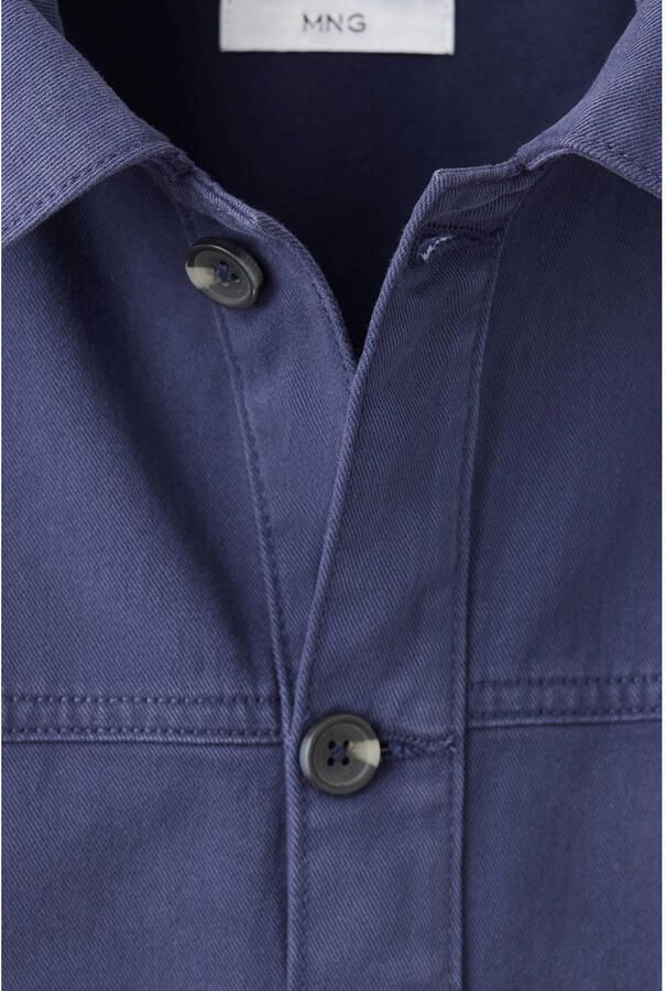 Mango Kids katoenen spijkerjas donkerblauw - Foto 3