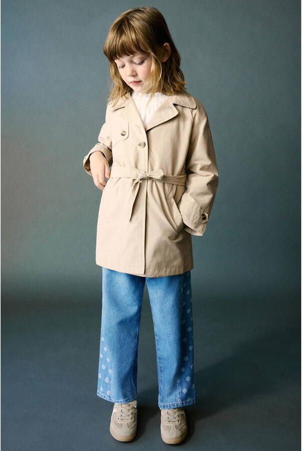 Mango Kids katoenen trenchcoat beige
