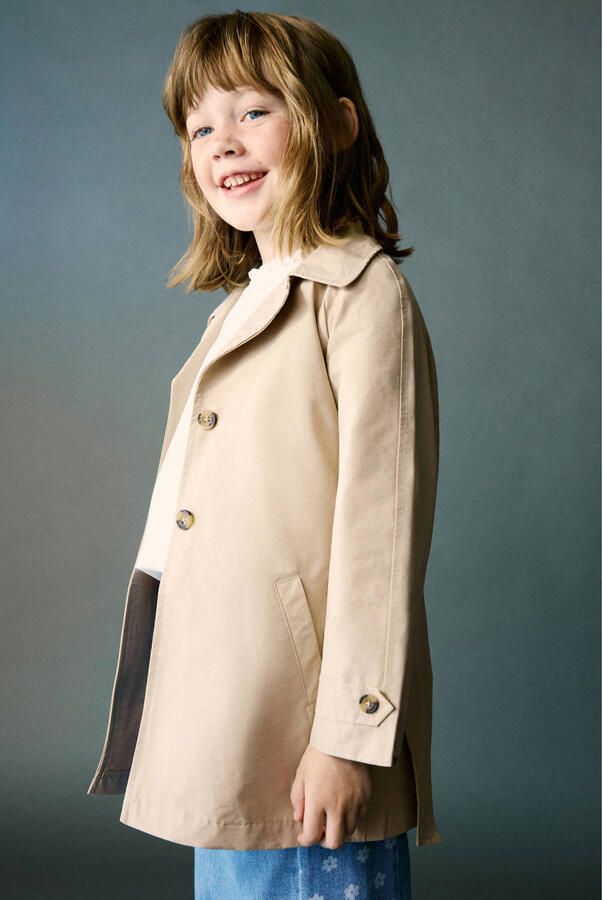 Mango Kids katoenen trenchcoat beige - Foto 2