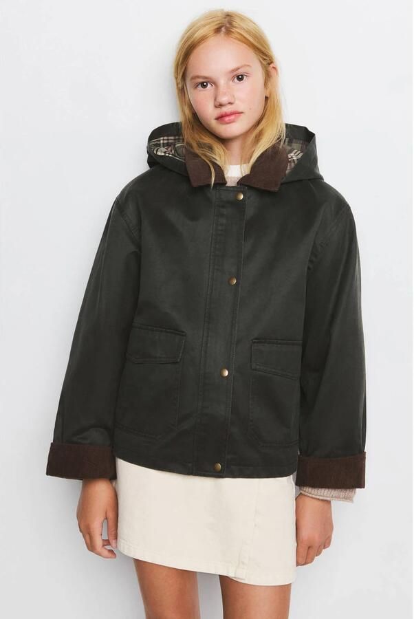 Mango Kids katoenen tussenjas groen