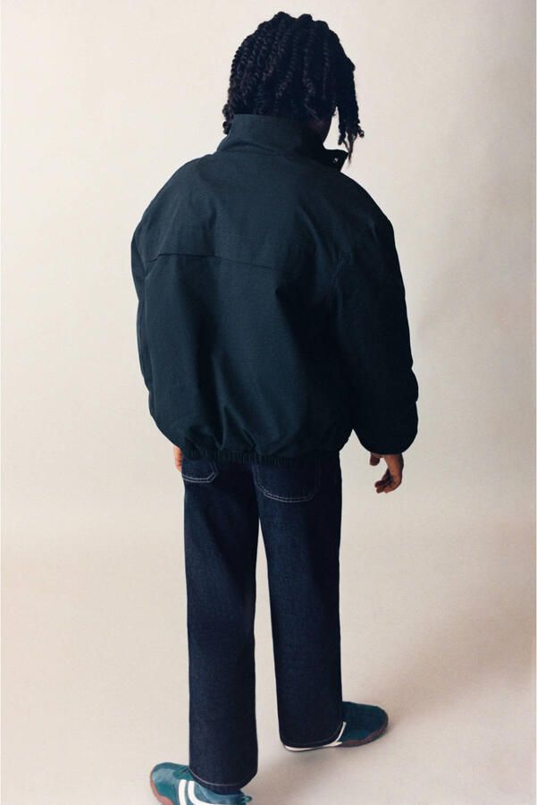 Mango Kids katoenen winterjas marineblauw - Foto 2