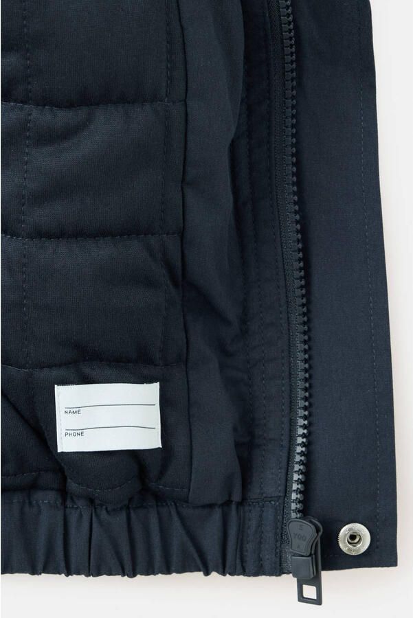 Mango Kids katoenen winterjas marineblauw - Foto 3