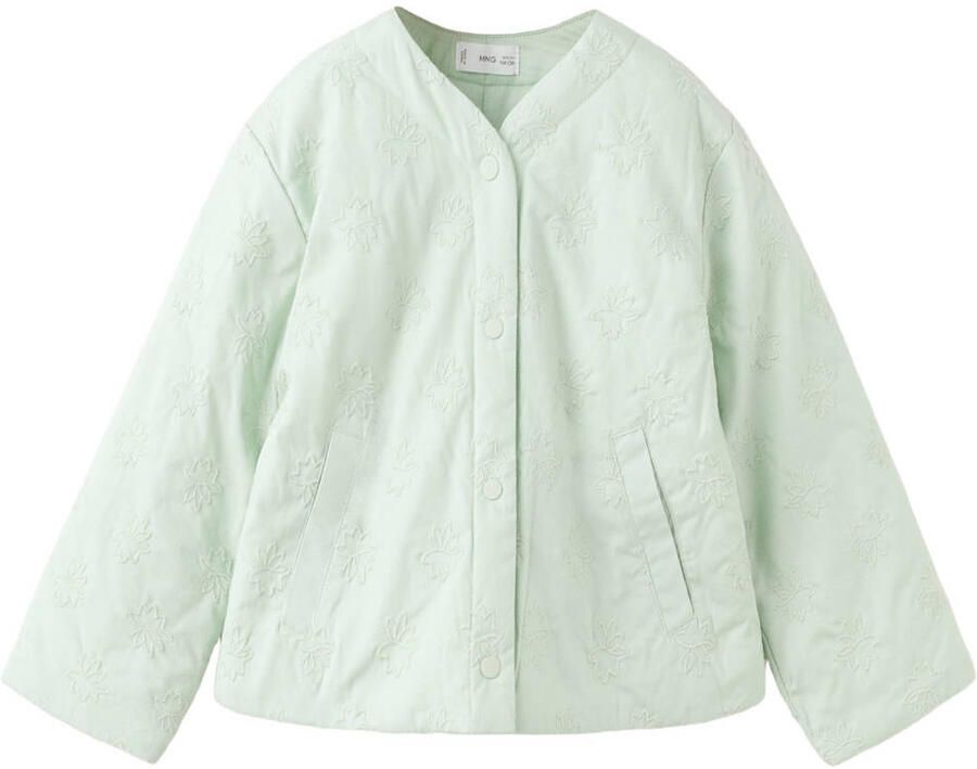 Mango Kids katoenen zomerjas met borduursels lichtgroen