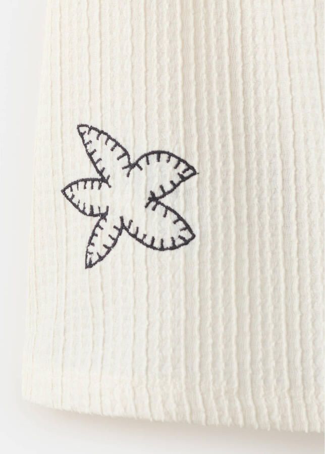 Mango Kids korte a-lijn jurk met borduursels beige - Foto 3