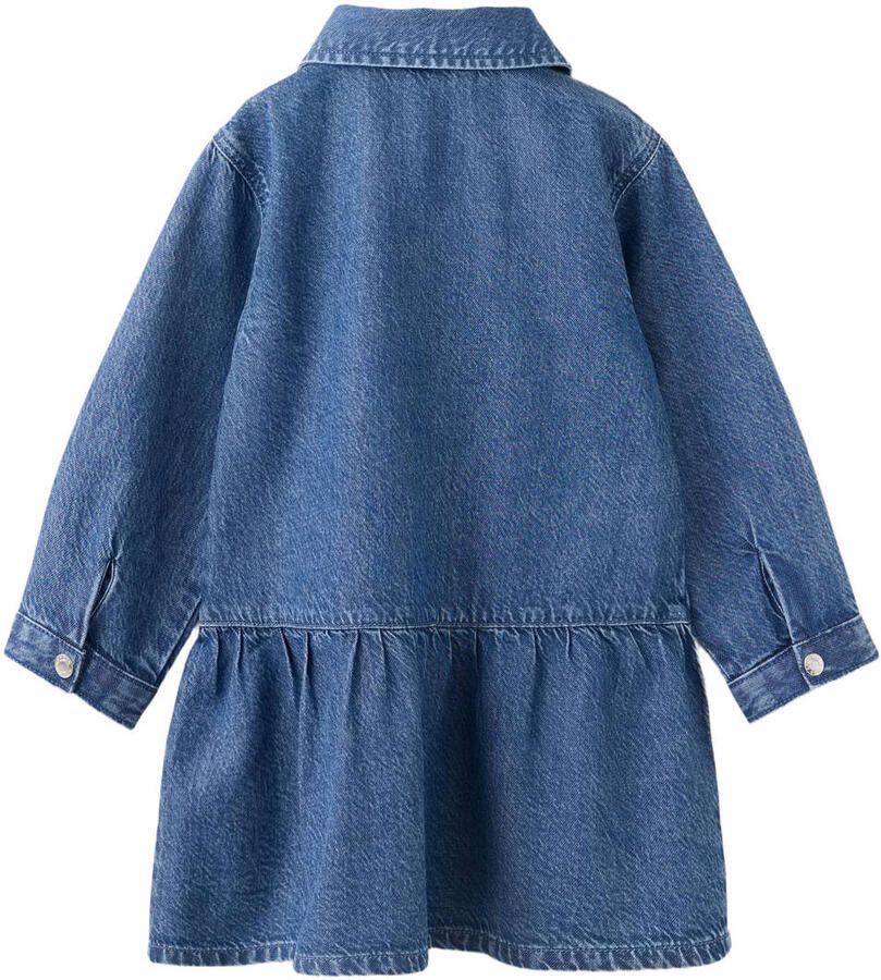 Mango Kids korte A-lijn spijkerjurk changeant blauw - Foto 2