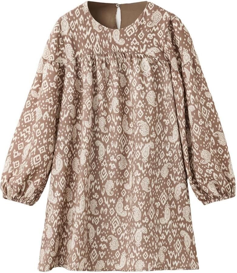 Mango Kids korte bohemian jurk met paisley lichtbeige
